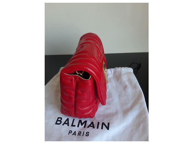 Bolsa Balmain 1945 em couro acolchoado vermelho - vista 3