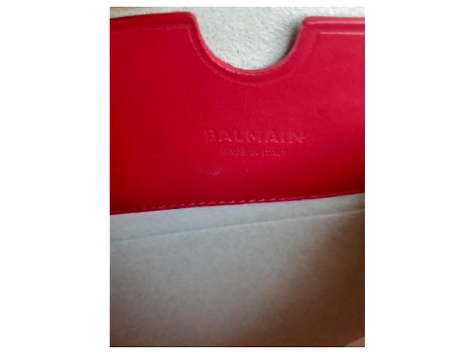 Bolsa Balmain 1945 em couro acolchoado vermelho - vista 9