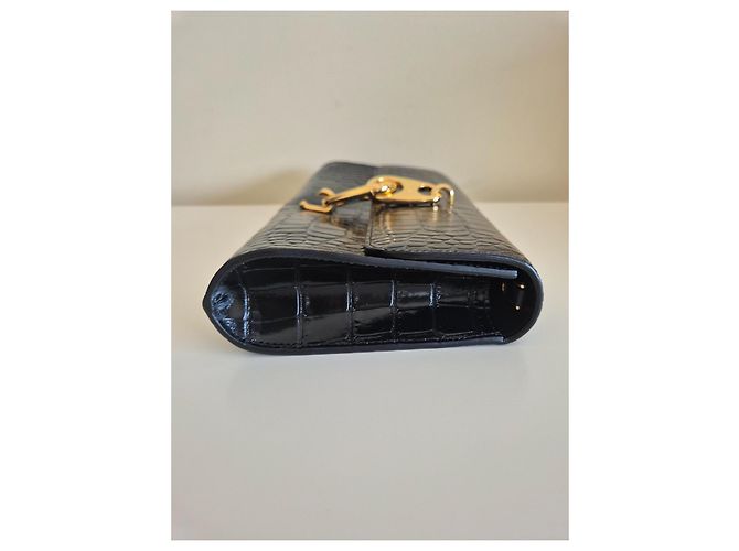 Clutch de couro com estampado de crocodilo Tom Ford Preto - vista 6