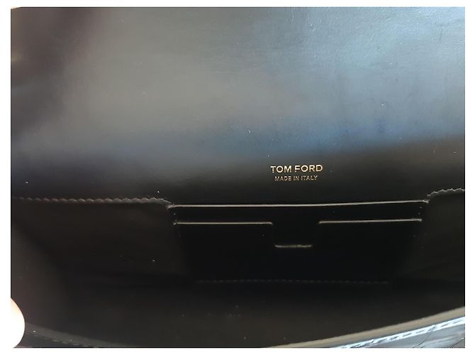 Clutch de couro com estampado de crocodilo Tom Ford Preto - vista 9