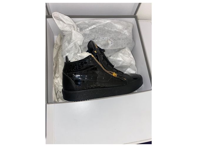 Sneakers Giuseppe Zanotti Kriss in pelle di coccodrillo nera Nero - vista 4