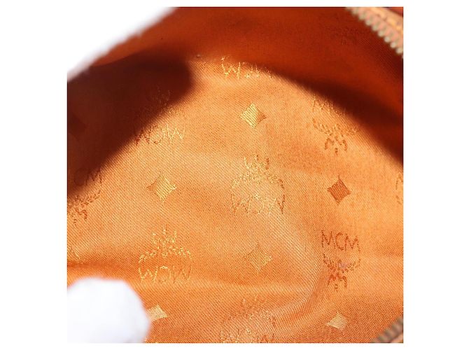 Borsa MCM Logogram Vicetos in pelle PVC marrone e oro Auth BA6026 D'oro - vista 11