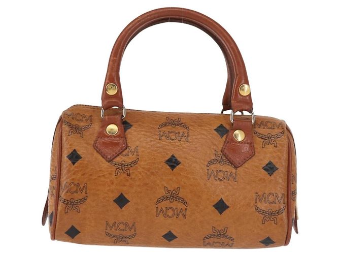 Borsa MCM Logogram Vicetos in pelle PVC marrone e oro Auth BA6026 D'oro - vista 2