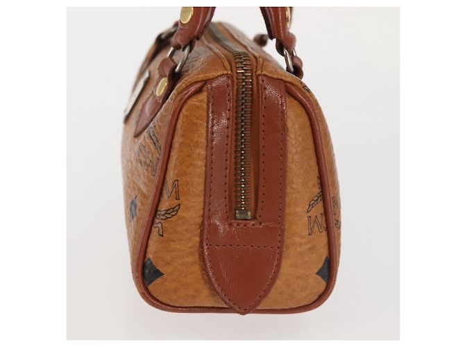 Borsa MCM Logogram Vicetos in pelle PVC marrone e oro Auth BA6026 D'oro - vista 3