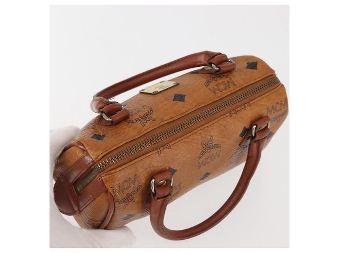 Borsa MCM Logogram Vicetos in pelle PVC marrone e oro Auth BA6026 D'oro - vista 6