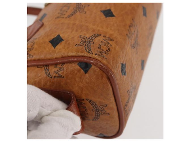 Borsa MCM Logogram Vicetos in pelle PVC marrone e oro Auth BA6026 D'oro - vista 9