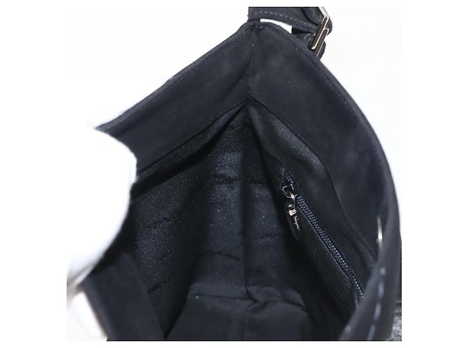 Borsa a Spalla Salvatore Ferragamo in Pelle Scamosciata Grigia Argento Auth BA6020 Marrone - vista 18