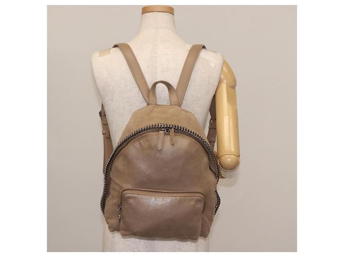 Autre Marque Zaino Stella McCartney Camoscio Beige Argento 410905 Auth BA5213 - vista 25