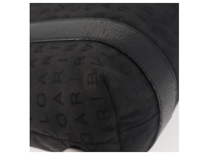 Bulgari Borsa a mano BVLGARI Logo Mania in tela nera e argento autentica bs29103 Nero - vista 14