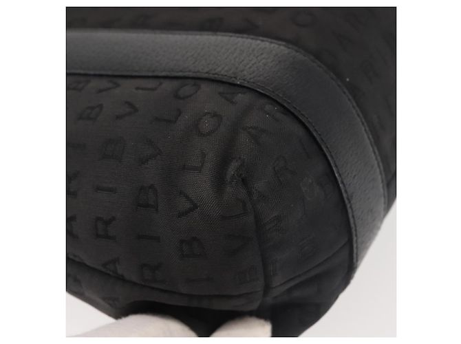 Bulgari Borsa a mano BVLGARI Logo Mania in tela nera e argento autentica bs29103 Nero - vista 16