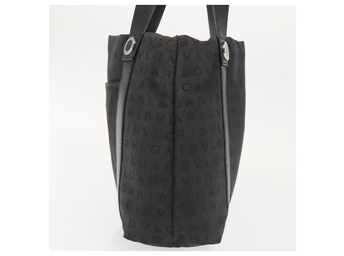 Bulgari Borsa a mano BVLGARI Logo Mania in tela nera e argento autentica bs29103 Nero - vista 3
