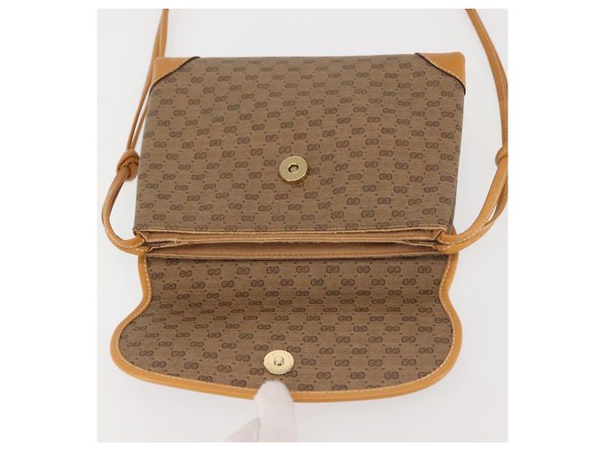 Gucci Borsa a Spalla Micro GG Supreme PVC Beige Oro 007 92 5548 Auth ep10883 D'oro - vista 10