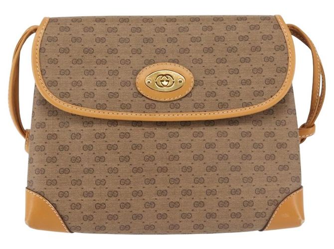Gucci Borsa a Spalla Micro GG Supreme PVC Beige Oro 007 92 5548 Auth ep10883 D'oro - vista 13