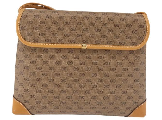 Gucci Borsa a Spalla Micro GG Supreme PVC Beige Oro 007 92 5548 Auth ep10883 D'oro - vista 2