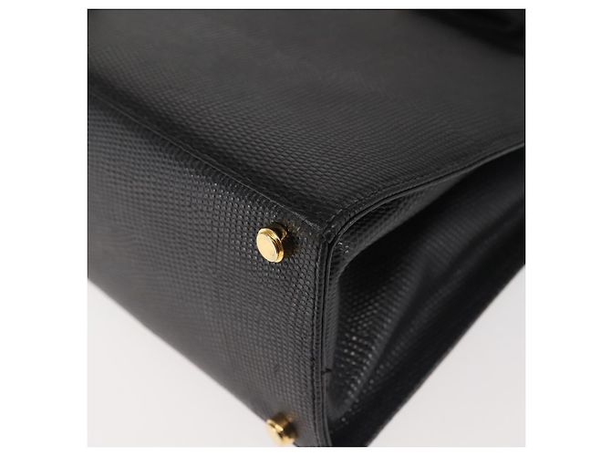 Borsa a mano Vala in pelle stampata nera e oro di Salvatore Ferragamo Auth BA5845 Nero D'oro - vista 14