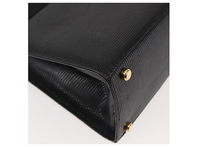 Borsa a mano Vala in pelle stampata nera e oro di Salvatore Ferragamo Auth BA5845 Nero D'oro - vista 15