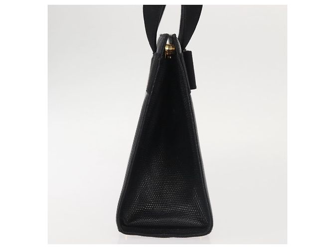 Borsa a mano Vala in pelle stampata nera e oro di Salvatore Ferragamo Auth BA5845 Nero D'oro - vista 4