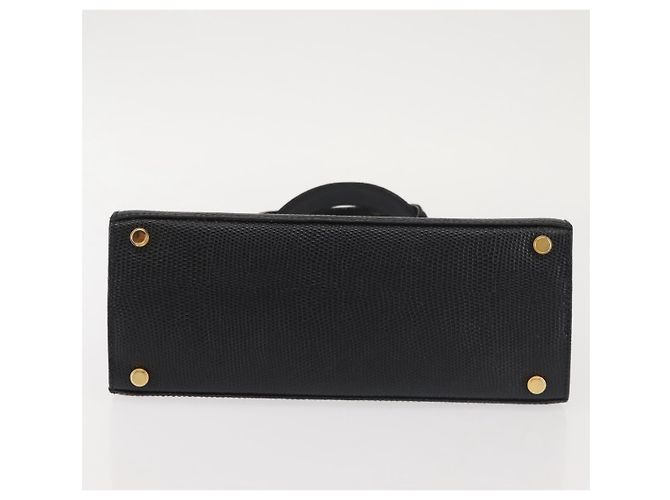 Borsa a mano Vala in pelle stampata nera e oro di Salvatore Ferragamo Auth BA5845 Nero D'oro - vista 5