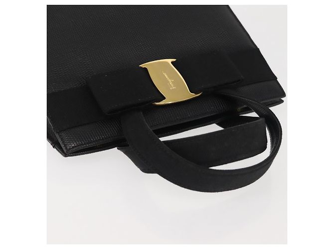 Borsa a mano Vala in pelle stampata nera e oro di Salvatore Ferragamo Auth BA5845 Nero D'oro - vista 6