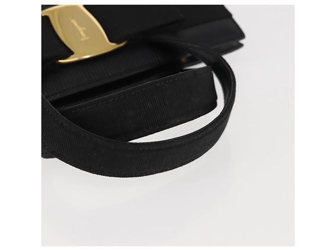 Borsa a mano Vala in pelle stampata nera e oro di Salvatore Ferragamo Auth BA5845 Nero D'oro - vista 7