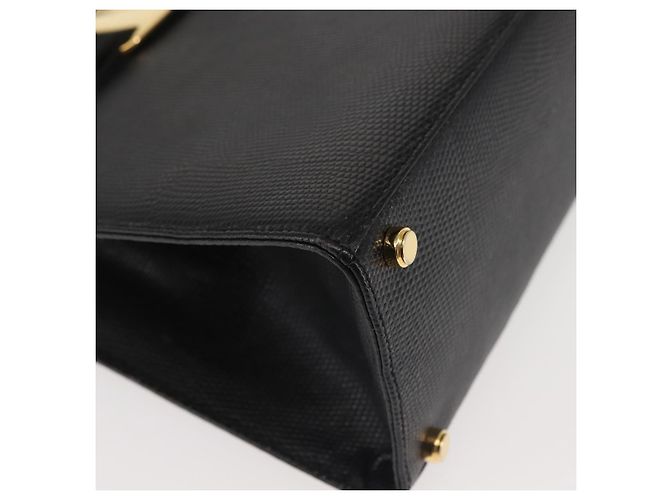 Borsa a mano Vala in pelle stampata nera e oro di Salvatore Ferragamo Auth BA5845 Nero D'oro - vista 9