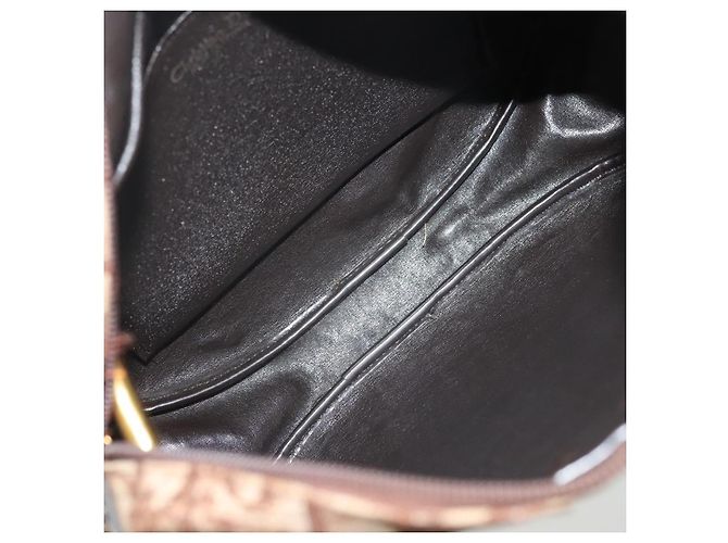 Borsa a Spalla in Tela Trotter Christian Dior Marrone Oro Auth 141040 D'oro - vista 12