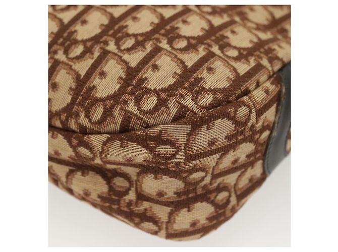Borsa a Spalla in Tela Trotter Christian Dior Marrone Oro Auth 141040 D'oro - vista 16