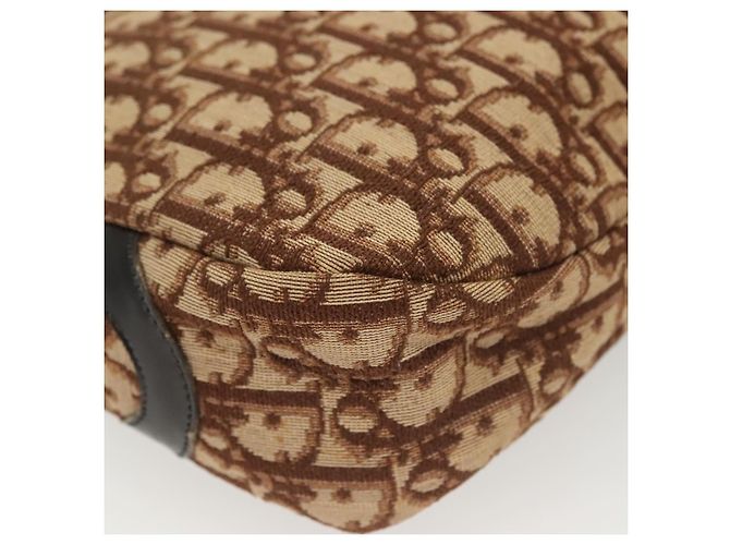 Borsa a Spalla in Tela Trotter Christian Dior Marrone Oro Auth 141040 D'oro - vista 17