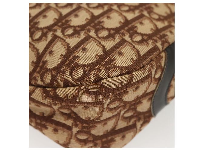 Borsa a Spalla in Tela Trotter Christian Dior Marrone Oro Auth 141040 D'oro - vista 18