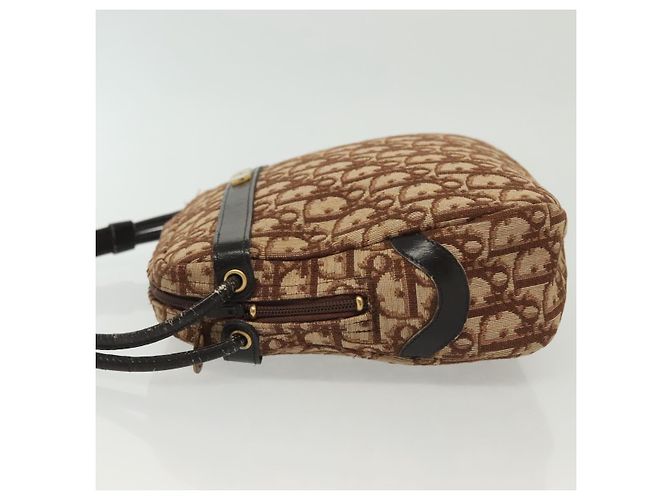 Borsa a Spalla in Tela Trotter Christian Dior Marrone Oro Auth 141040 D'oro - vista 4
