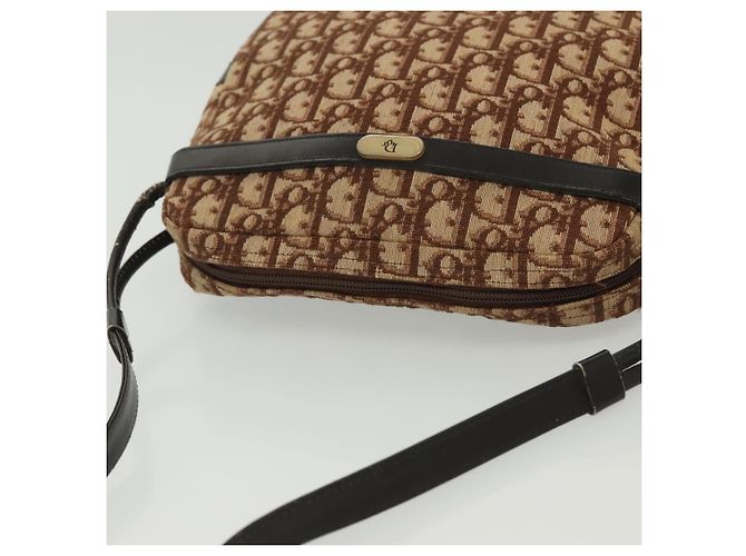 Borsa a Spalla in Tela Trotter Christian Dior Marrone Oro Auth 141040 D'oro - vista 6