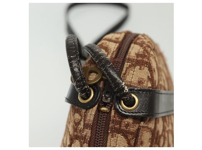Borsa a Spalla in Tela Trotter Christian Dior Marrone Oro Auth 141040 D'oro - vista 8