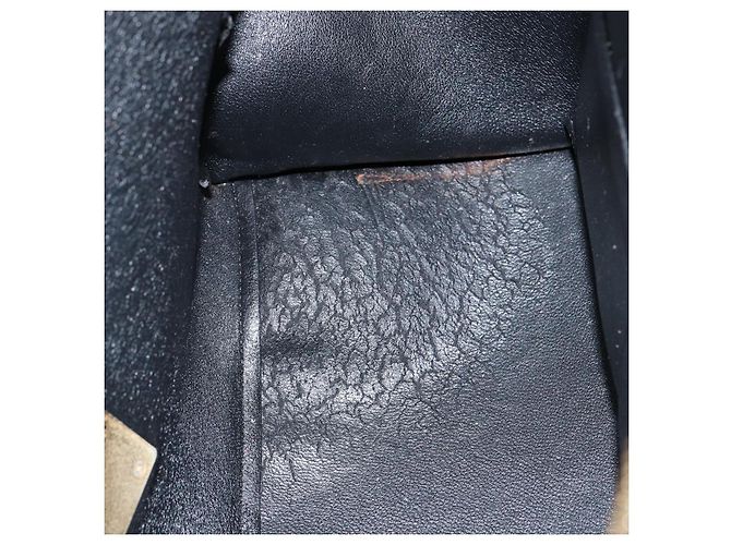 Céline CELINE Trapeze Piccola Borsa a Mano in Pelle 2in1 Blu Oro Auth bs29092 D'oro - vista 10