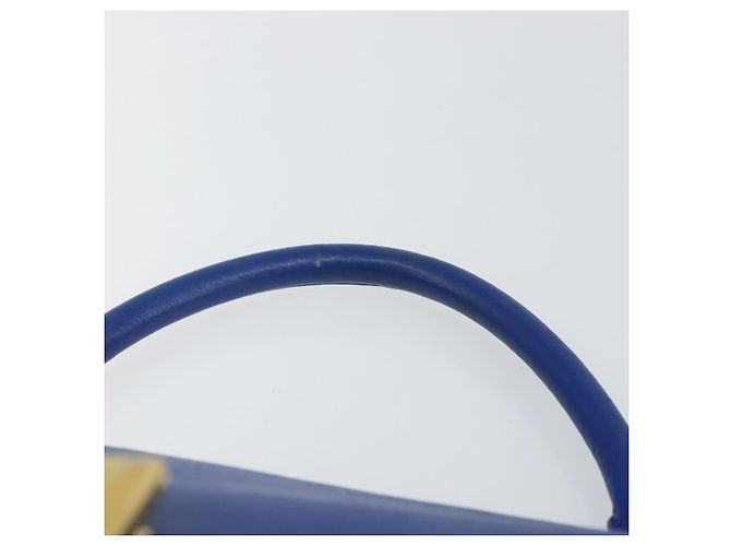 Céline CELINE Trapeze Piccola Borsa a Mano in Pelle 2in1 Blu Oro Auth bs29092 D'oro - vista 14