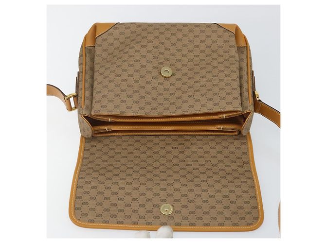 Gucci Borsa a Spalla Micro GG Supreme PVC Beige Oro 001 116 0924 Auth BA6004 D'oro - vista 10