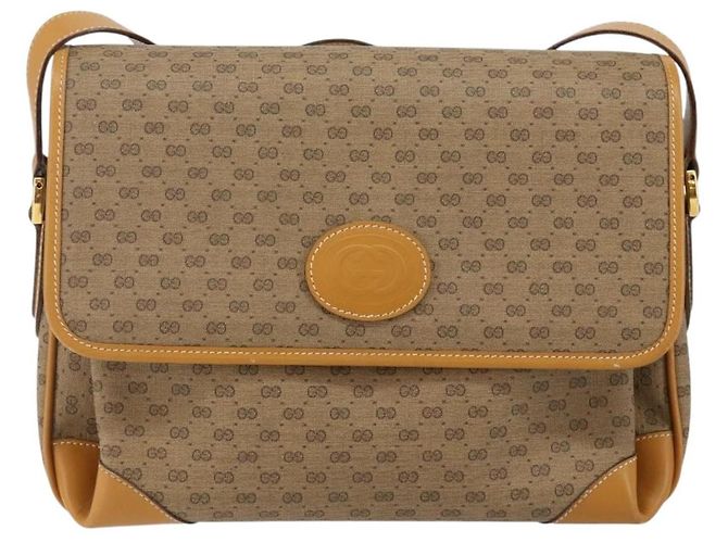 Gucci Borsa a Spalla Micro GG Supreme PVC Beige Oro 001 116 0924 Auth BA6004 D'oro - vista 13