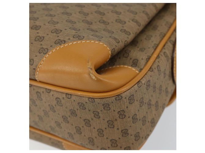 Gucci Borsa a Spalla Micro GG Supreme PVC Beige Oro 001 116 0924 Auth BA6004 D'oro - vista 15