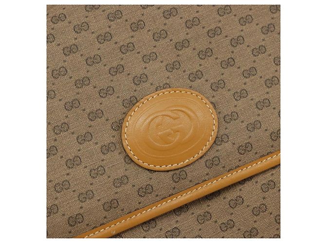 Gucci Borsa a Spalla Micro GG Supreme PVC Beige Oro 001 116 0924 Auth BA6004 D'oro - vista 17