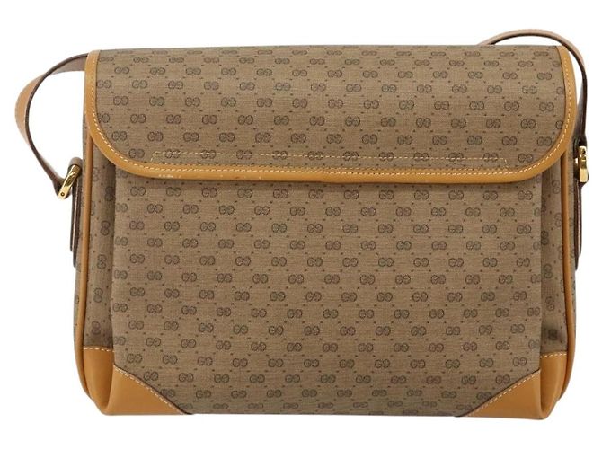 Gucci Borsa a Spalla Micro GG Supreme PVC Beige Oro 001 116 0924 Auth BA6004 D'oro - vista 2
