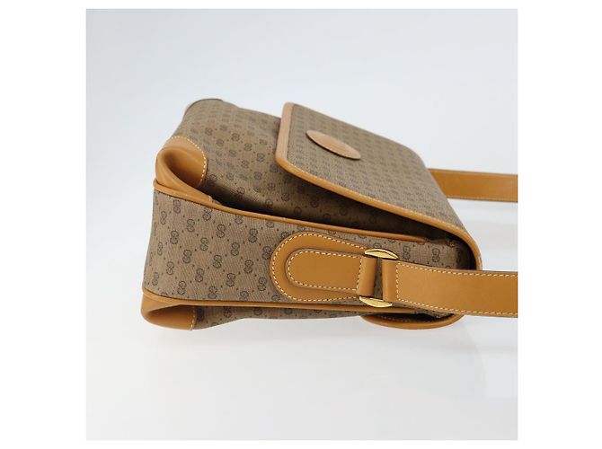 Gucci Borsa a Spalla Micro GG Supreme PVC Beige Oro 001 116 0924 Auth BA6004 D'oro - vista 3