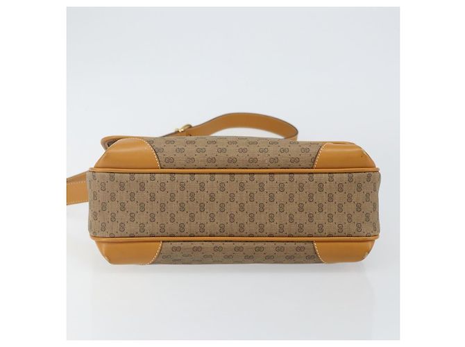Gucci Borsa a Spalla Micro GG Supreme PVC Beige Oro 001 116 0924 Auth BA6004 D'oro - vista 5