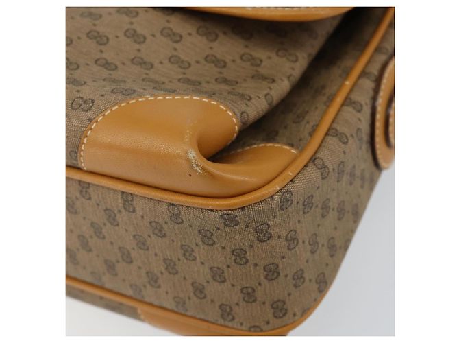Gucci Borsa a Spalla Micro GG Supreme PVC Beige Oro 001 116 0924 Auth BA6004 D'oro - vista 9