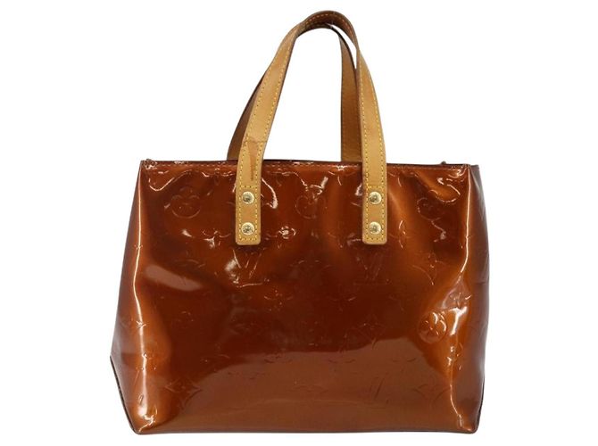LOUIS VUITTON Borsa a Mano Monogram Vernis Reade PM Bronzo M91146 LV Auth SW1525 - vista 13