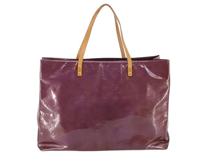 LOUIS VUITTON Bolsa Tote Reade GM Monogram Vernis Roxo M91085 Auth 142176 - vista 13