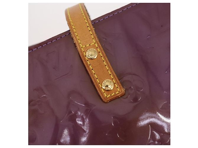 LOUIS VUITTON Bolsa Tote Reade GM Monogram Vernis Roxo M91085 Auth 142176 - vista 18