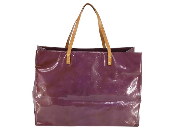 LOUIS VUITTON Bolsa Tote Reade GM Monogram Vernis Roxo M91085 Auth 142176 - vista 2
