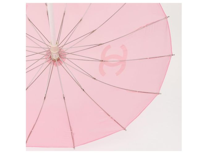 CHANEL L'Année 2000 Parapluie Nylon Rose CC Auth 143176V - vue 13
