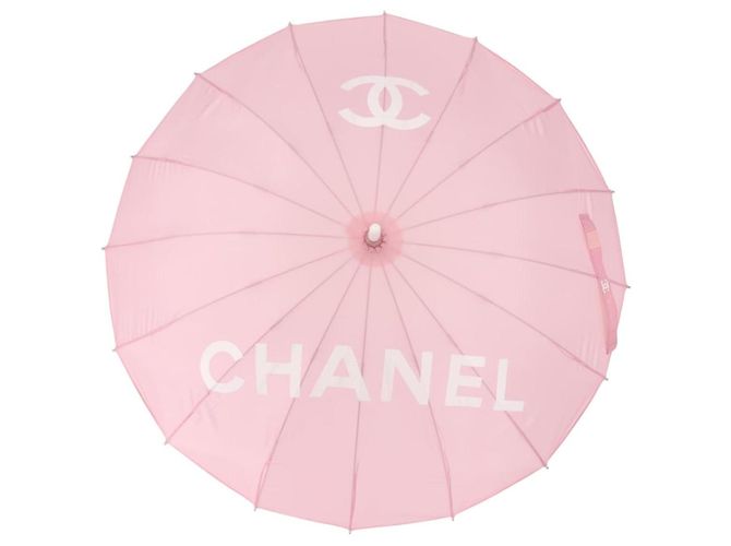 CHANEL L'Année 2000 Parapluie Nylon Rose CC Auth 143176V - vue 2