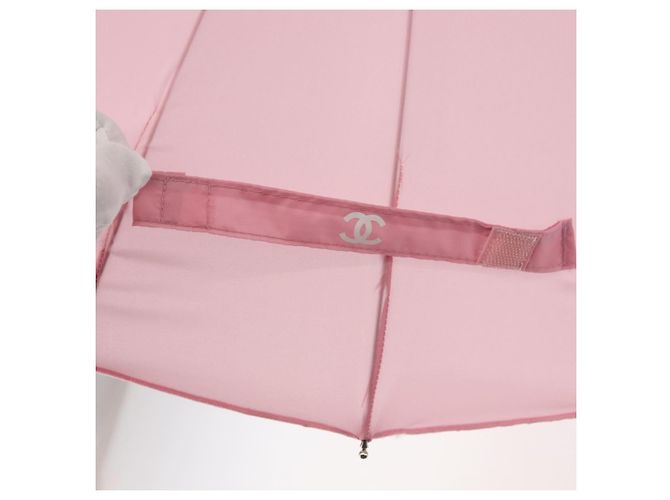 CHANEL L'Année 2000 Parapluie Nylon Rose CC Auth 143176V - vue 20