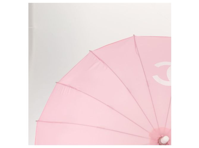 CHANEL L'Année 2000 Parapluie Nylon Rose CC Auth 143176V - vue 3